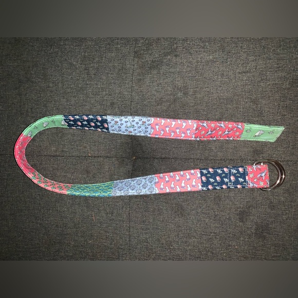 Vineyard Vines Other - Vineyard Vines Mens D Ring Belt M Medium Green Red Pink Blue Preppy Print Cotton